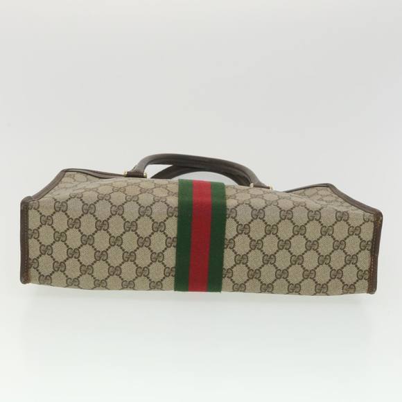 GUCCI GG Canvas Web Sherry Line Hand Bag Beige Red Green 010.378.. Auth am4053 - Picture 5 of 16